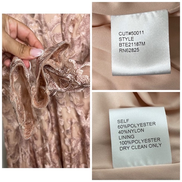 TADASHI SHOJI EVOTA LACE HANDKERCHIEF HEM COCKTAIL DRESS ANTIQUE PINK Size 4 NWT - Picture 17 of 17